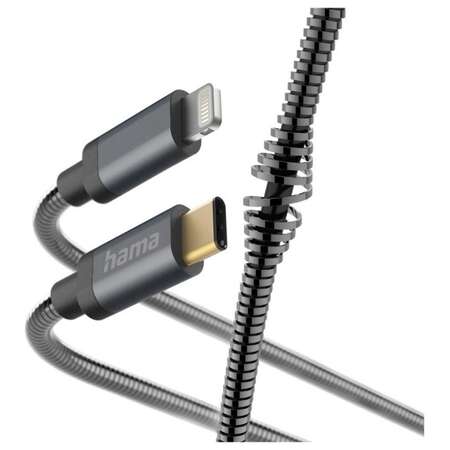 Cablu Date/Incarcare Hama Metal USB-C- Lightning 1,5m Gri