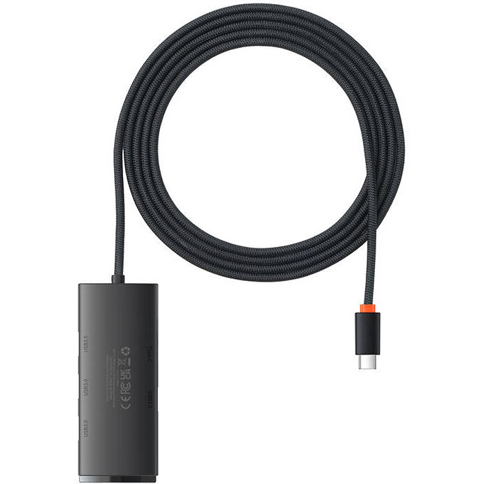 Cablu de date Lite Series, USB-C - 4x USB 3.0, 5Gbps, 2m, Negru