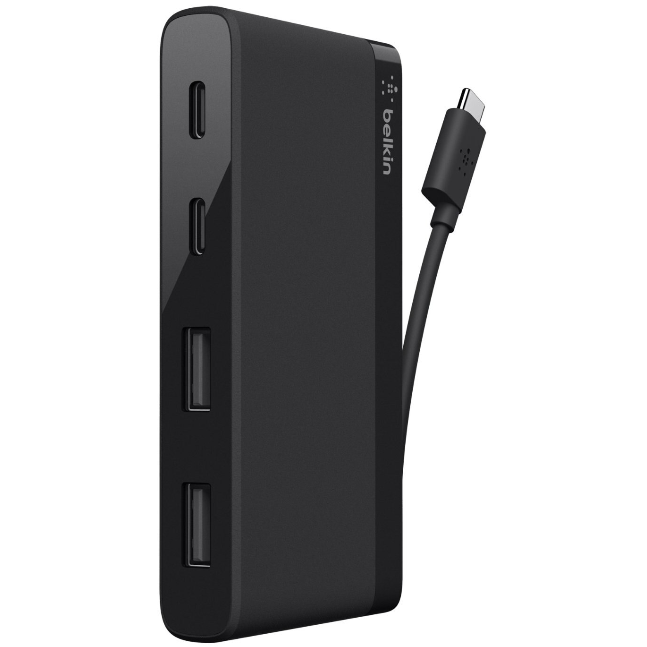 Hub x2 USB-C x2 USB-A 2.0 Negru
