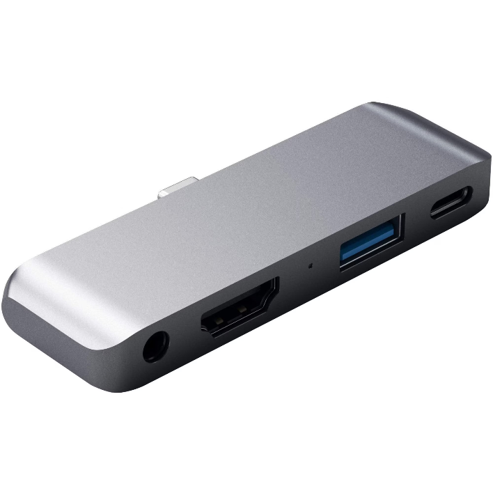 Hub Mobile Pro Docking   Type-C HDMI 4k 1x Jack 3mm  1x USB-A  1x USB-C  Gri