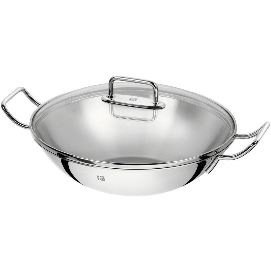 Tigaie Wok Rotunda 2 Manere Otel Inoxidabil 32cm Argintiu