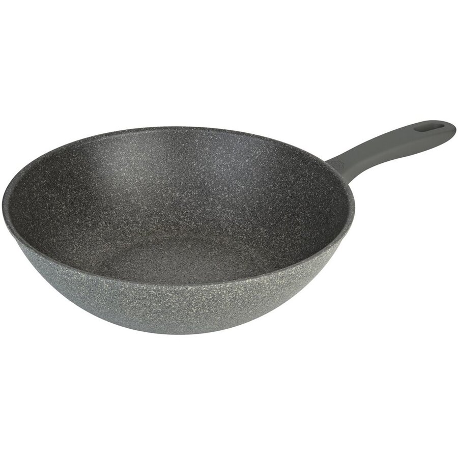 Tigaie Wok Rotunda Aluminiu Acoperire Interioara Granit 30cm Gri