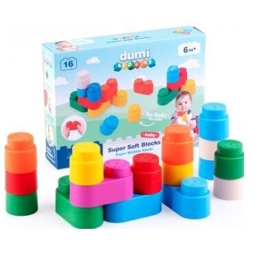 Set Blocks Super Soft Blocks 16pcs Multicolor