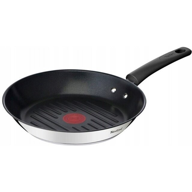 Tigaie Grill Rotunda Acuperire Interioara Titan 26cm Negru/Argintiu