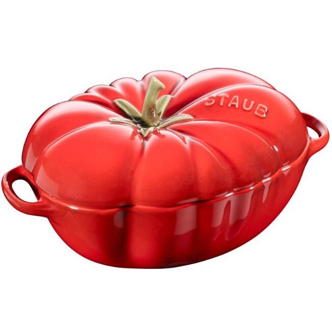 Tava Copt Cu Capac Rotunda 2 Manere 0.5l Forma Tomate Rosu