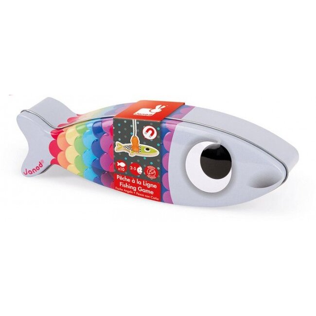 Set Pescuit Magnetic Din Lemn 10 Pesti Sardine 12 Buc 2-5ani Multicolor