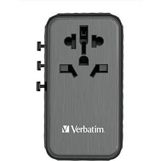 Adaptor Verbatim Universal UTA-06 Travel 100W GaN3 2xUSB-C PD & QC 4+ 2 x USB-A QC 3.0 Negru
