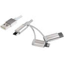 USB Lightning Micro-USB USB Type-C 1m Argintiu