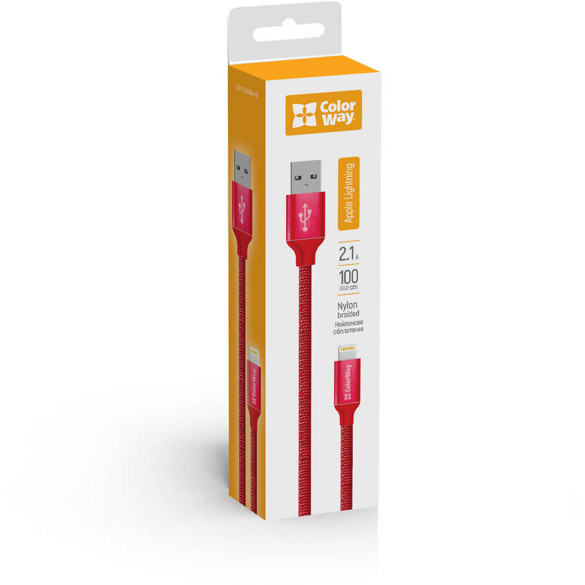 Cablu Date/Incarcare USB Lightning 1m Rosu