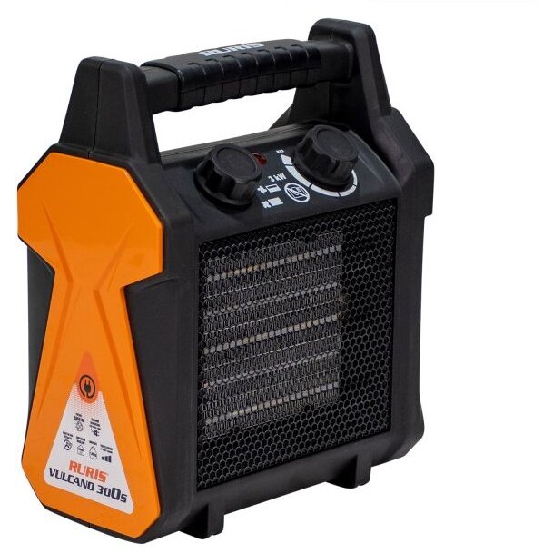 Aeroterma Electrica VULCANO 300s Putere 3000W Portocaliu/Negru