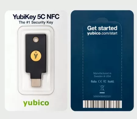 Dispozitiv Criptografic Securizat Tip Token yubico YubiKey 5C NFC Negru