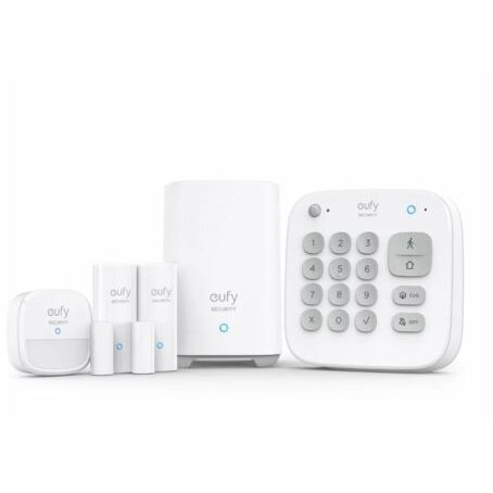 Kit Complet Alarma Smart Security Senzor miscare 2x Senzori Intrare Tastatura Wireless Alb