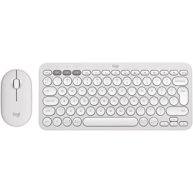 Kit Tastatura Mouse  Pebble 2 Combo Alb