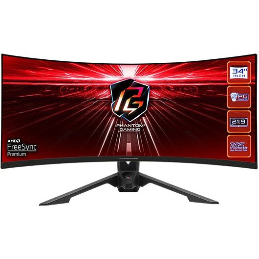 Monitor LED Gaming Curbat Phantom PG34WQ15R3A 34 inch WUQHD VA 6ms 165Hz Black