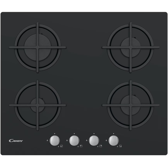 Plita Incorporabil CSG6B/4U2 Gaz Gratar Fonta 60cm Sticla  Negru