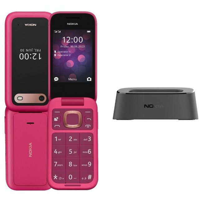 Telefon 2660 Flip 4G Dual Sim + Docking Station  Roz