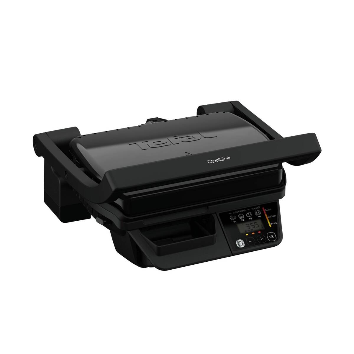 Tefal Gratar Electric 2000W 3 Programe Automate Placi Antiaderente Maner Termorezistent Tava Colectare Grasimi Negru