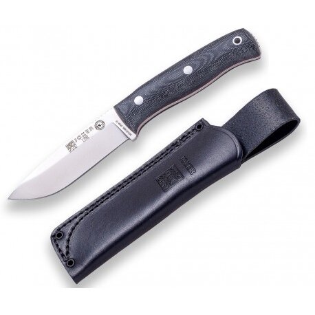 Cutit BS9 Lynx Lama 10.5cm  Otel Inox  Maner Micarta Teaca Piele Albastru