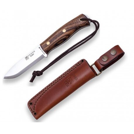 Cutit Ember Scandi Bushcraft Lama Otel Inox 10.5cm Maner Lemn Nuc Maro