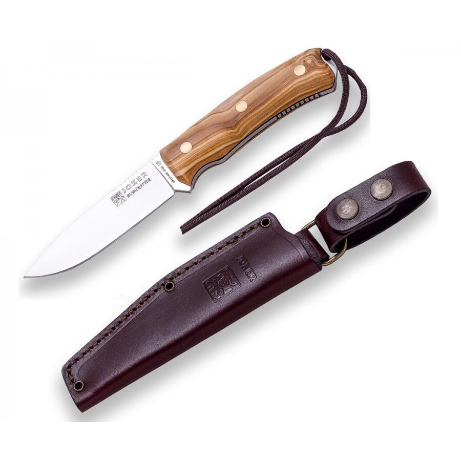 Cutit Bushcrafter Lama Otel Inox 10.5cm Teaca Piele Maro