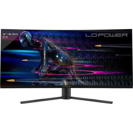 Monitor LED Gaming Curbat LC POWER LC-M34-UWQHD-165-C 34 inch UltraWide Quad HD VA 4ms 165Hz Black
