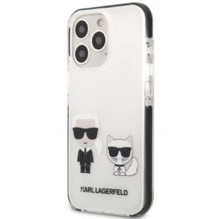Husa Karl Lagerfeld Karl & Choupette pentru iPhone 13 Pro Alb