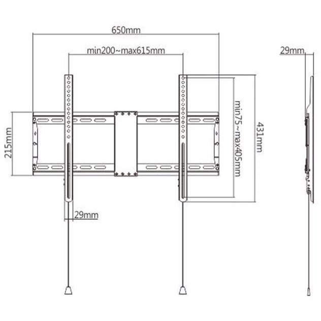Suport TV Gembird WM-80F-01 80inch Negru — imaginea 3