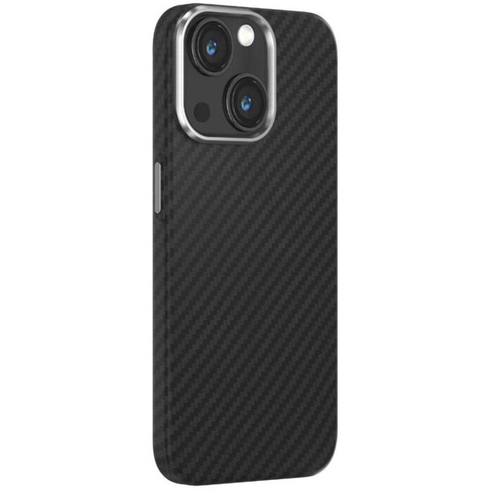 Husa Devia Ultra-Thin Carbon Fiber Magnetic pentru iPhone 15 Plus Negru