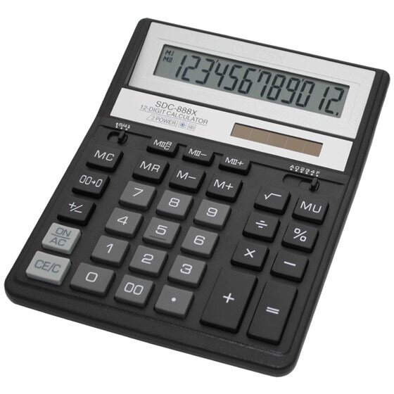 Calculator Birou Office Sdc-888 Xbk 12-Digit 203X158MM Negru