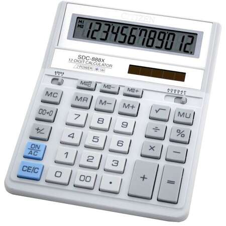 Calculator Birou Citizen Office Sdc-888 Xwh 12-Digit Alb