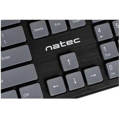 Tastatura Natec Discus 2  USB  US Slim Gri