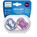 2 Suzete Ultra Air 18+luni Ortodontice Fara BPA Love/Eefant Multicolor