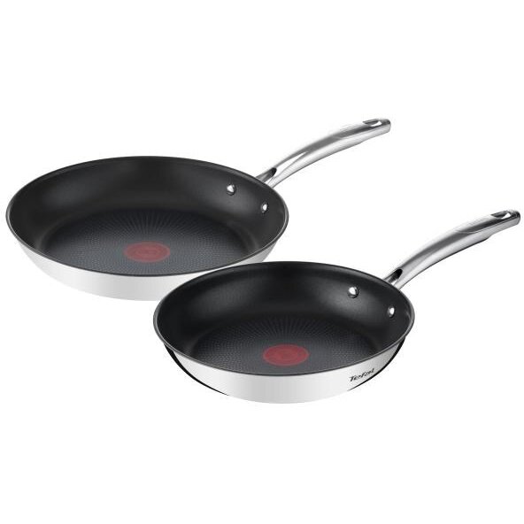 Set 2 Tagai Otel Inoxidabil Acoperire Interioara Titan 250 Grade Celsius Negru/Argintiu