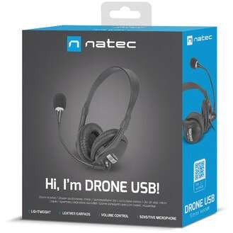 Casti Natec Drone USB Negru