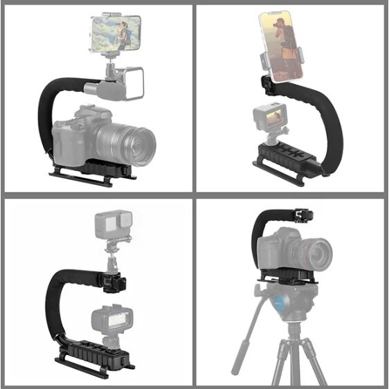 Accesoriu Camera Video Acțiune PULUZ PU3005 compatibil cu camere video DSLR și altele, cu stabilizator și filet 1/4 inch, Negru — imaginea 4