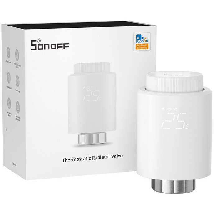 Termostat Sonoff TRVZB Zigbee 3.0, Aplicație dedicată, Control voce, Alb — imaginea 3