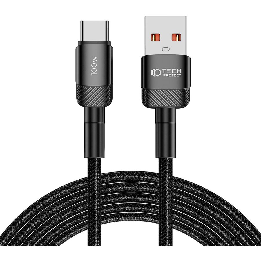 Cablu de date UltraBoost EVO, USB/USB Type-C, 100W, 5A, 3m, Negru