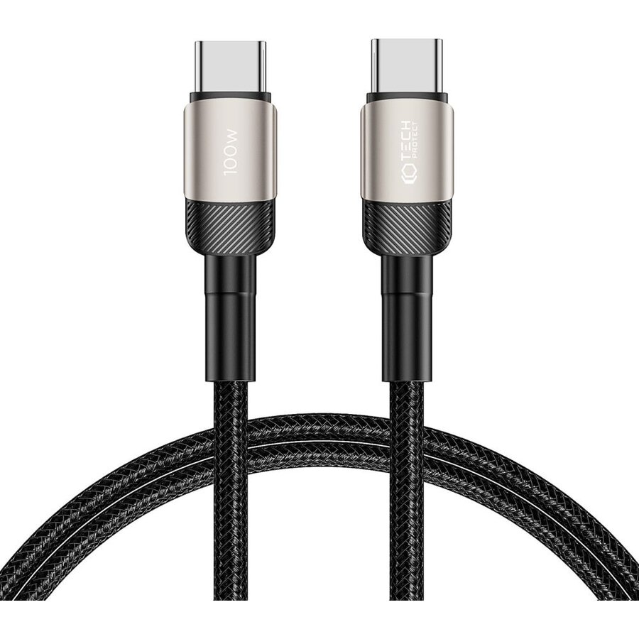 Cablu de date UltraBoost EVO, 2x USB Type-C, PD 100W, 5A, 1m, Gri