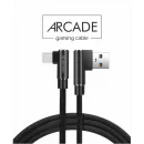de date textil  Arcade USB / USB-C 1,2 m Negru