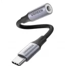 adaptor  AV142 USB Type-C(T) to Jack 3.5mm(M) 10cm gri