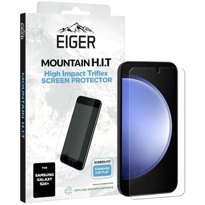 Folie protecție Eiger Clear Triflex H.I.T pentru Samsung Galaxy S24 Plus Clear
