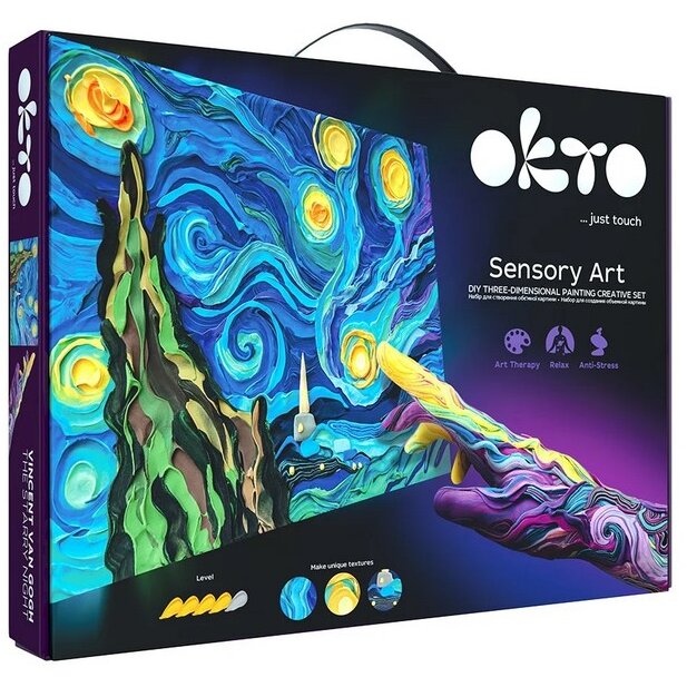 Set Pictura 3D cu Argila Usoara Starry Night 30x40cm