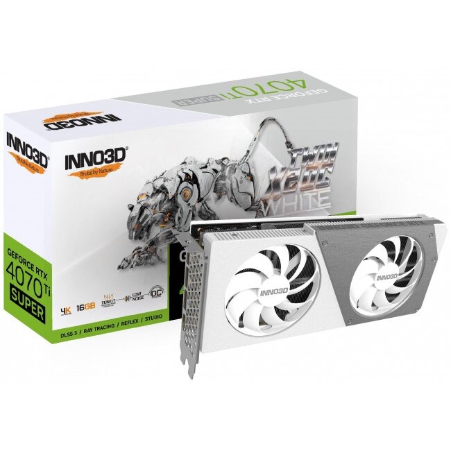 Placa Video GeForce RTX 4070 Ti SUPER Twin X2 OC WHITE 16GB GDDR6X DLSS 3