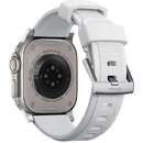 Rugged Strap compatibila cu Apple Watch 4/5/6/7/8/9/SE/Ultra1/2 42/44/45/49mm White/Silver