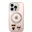 Cover  Magsafe With Ring Karl&Choupette Bodies LOGO pentru iPhone 14 Plus Pink