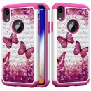 iPhone XR Printing Rhinestone - Pink Butterfly