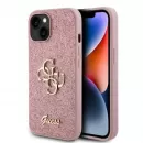 PU Fixed Glitter 4G Metal Logo pentru iPhone 13 Pink