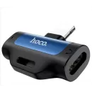Convertor Hoco Audio  LS31 Dual Lightning to Lightning Albastru