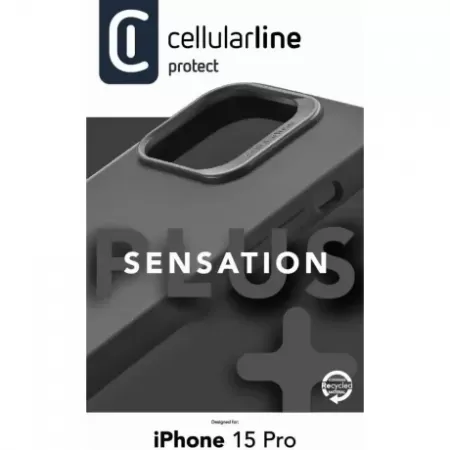 Husa Cellularline cover Cellularlie Sensation Plus pentru iPhone 15 Pro, Negru
