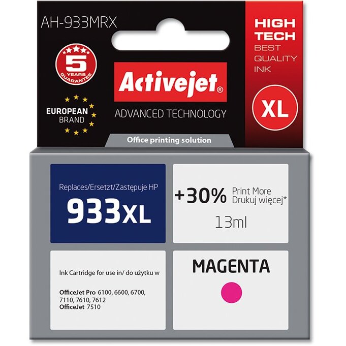 Consumabil AH-933MRX HP 933XL CN055AE Premium 13ml Magenta